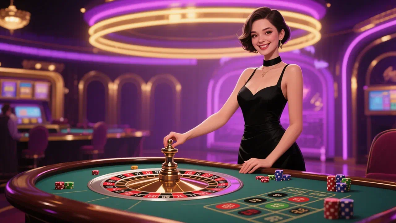 ax7.com Mesa de roleta europeia com crupiê