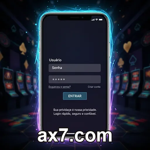 Tela de login ágil da ax7.com no celular seguro