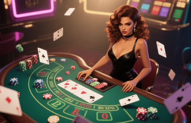 Mão de blackjack com ás e figura